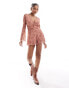 Фото #1 товара Brave Soul long sleeve floral playsuit in dusty pink