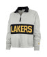 ფოტო #2 პროდუქტის Women's Heather Gray Distressed Los Angeles Lakers Breakthrough Remi Quarter-Zip Jacket