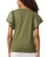 ფოტო #2 პროდუქტის Women's Boat-Neck Flutter-Sleeve Top