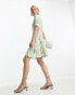 Фото #1 товара & Other Stories mini skater dress in green floral print