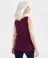 Фото #2 товара Petite Lace Knit Cotton Tank Top, Created for Macy's