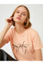 2yak13518ek Yuvarlak Yaka Kısa Kollu Normal Kalıp Pembe Kadın T-shirt