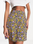 Фото #4 товара Pieces mini side split skirt in purple ditsy floral