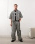 Фото #1 товара COLLUSION X015 baggy jeans in black & white check co-ord