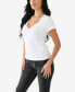 ფოტო #3 პროდუქტის Women's Short Sleeve Foil Horseshoe V-neck T-shirt