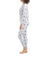 ფოტო #5 პროდუქტის Women's Hacci Printed Pajama Set