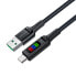 Фото #2 товара Kabel przewód USB-A - USB-C 60W z wyświetlaczem 1.2m czarny