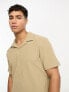 Фото #4 товара Only & Sons co-ord oversized revere ribbed polo in beige