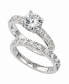 ფოტო #1 პროდუქტის Cubic Zirconia (3 ct. t.w.) Engagement Ring Set in Fine Silver Plate