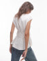 Фото #2 товара Topshop sleeveless tie front tiered top in ivory