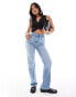 Фото #8 товара Stradivarius Petite straight leg jean in medium wash blue