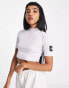 The North Face Gartha rip knit cropped high neck top in lilac