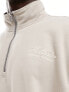 Hollister oversized half zip sweatshirt in tan