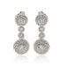 ფოტო #1 პროდუქტის Suzy Levian Sterling Silver Cubic Zirconia Art-Deco Bezel Halo Drop Dangle Earrings