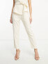 Фото #3 товара In The Style slim tailored trouser co-ord in cream