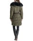 ფოტო #2 პროდუქტის Women's Bibbed Faux-Fur-Trim Hooded Puffer Coat