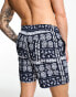 Jack & Jones Intelligence swim short in navy bandana print