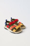 Multicoloured strap sandals