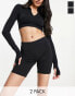 Фото #2 товара Vero Moda 2 pack legging shorts in black