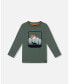 Фото #1 товара Big Boys T-Shirt With Print Forest Green