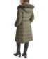 ფოტო #2 პროდუქტის Women's Faux-Fur-Trim Hooded Bibbed Puffer Coat