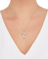 ფოტო #3 პროდუქტის Diamond Cross 18" Pendant Necklace (1/5 ct. t.w.) in Sterling Silver & 10k Gold