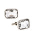 Jewelry Silver-Tone Rectangle Crystal Cufflinks
