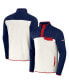 Фото #1 товара Men's NFL x Darius Rucker Collection by Navy, Cream New England Patriots Micro Fleece Quarter-Snap Jacket