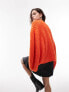 Фото #3 товара Topshop knitted volume sleeve fluffy jumper in orange