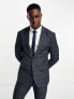 Фото #1 товара New Look skinny suit jacket in grey & blue check