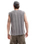 COLLUSION ulra distressed washed knitted vest in grey