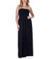 Pleated A Line Strapless Maxi Pocket Dress