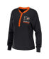 ფოტო #3 პროდუქტის Women's Black Philadelphia Flyers Waffle Henley Long Sleeve T-shirt