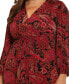 ფოტო #4 პროდუქტის Plus Size Paisley V-Neck Long-Sleeve Midi Dress