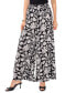 ფოტო #1 პროდუქტის Women's Printed Smocked-Waist Wide Leg Pants