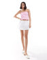 Фото #3 товара ASOS DESIGN shirred bandeau top in baby pink