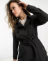 Фото #4 товара ONLY button detail short trench coat in black