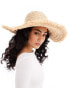 Фото #3 товара Accessorize wide brim straw hat with bow detail in natural