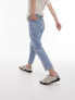 Topshop Petite cropped mid rise with raw hems straight jean in black