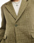 Viggo malacia checked suit jacket in khaki