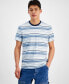 Фото #1 товара Men's Felix Short Sleeve Crewneck Striped T-Shirt, Created for Macy's