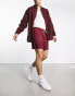 Фото #9 товара ASOS DESIGN oversized shorts in burgundy sporty mesh