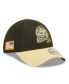 Фото #1 товара Men's Black, Vegas Gold New Orleans Saints 2022 Salute To Service 39THIRTY Flex Hat