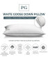 White Goose Down Soft Density Pillow with 100% Certified RDS Down, and Removable Pillow Protector, Full/Queen
