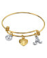 ფოტო #2 პროდუქტის 14K Gold-Dipped Heart and Initial Crystal Charm Bracelet