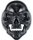 ფოტო #1 პროდუქტის Men's Cubic Zirconia Skull Ring in Black Ion-Plated Stainless Steel