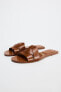 Фото #7 товара Сандалии кожаные со скрещенными деталями на плоской подошве ZARA