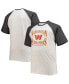Фото #2 товара Men's Oatmeal, Heathered Charcoal Washington Commanders Big and Tall Wordmark Raglan T-shirt