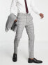 Фото #1 товара Topman skinny check wedding suit trousers in black and white