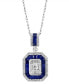 ფოტო #1 პროდუქტის EFFY® Sapphire (3/4 ct. t.w.) & Diamond (5/8 ct. t.w.) Halo 18" Pendant Necklace in 14k White Gold